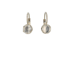 Rose Cut Diamond 18k White Gold Lever Back Earrings