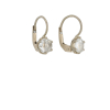 Rose Cut Diamond 18k White Gold Lever Back Earrings