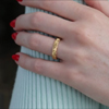 18k Gold Hand Engraved Band Ring