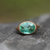 Oval 18k Rose Gold Green Tourmaline Ring