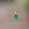 Teardrop 18k Rose Gold Emerald Necklace