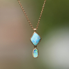Australian Opal 18k Rose Gold Drop Necklace