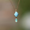 Australian Opal 18k Rose Gold Drop Necklace