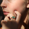 Oval 18k Rose Gold Green Tourmaline Ring
