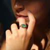 Oval 18k Rose Gold Green Tourmaline Ring