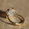 Rainbow Moonstone All 14k Gold Lace Ring