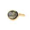 Oval Labradorite 14k Gold Textured Bezel Ring
