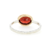 Small Oval Garnet Silver and 14k Gold Ring