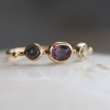 Garnet, Blue Sapphire and Diamond Simple Ring