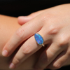 Smooth Asymmetrical Black Jelly Opal Ring