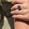 Small Australian Black Opal Ring