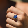 Small Australian Black Opal Ring