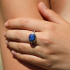 Small Australian Black Opal Ring