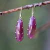 Asymmetrical Indian Ruby Prong Gold Earrings