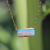 Rectangular Opalized Wood Necklace
