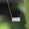 Rectangular Opalized Wood Necklace
