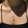 Teardrop Faceted Linen Sapphire Gold Necklace