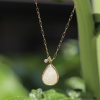 Teardrop Faceted Linen Sapphire Gold Necklace
