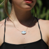 Oval Checkerboard Dendritic Opal Necklace