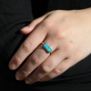 Rectangular Australian Crystal Opal All Gold Ring