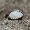 Teardrop Australian Opal ring