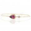 Teardrop Pink Tourmaline 14k Gold Bracelet