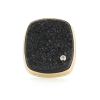 Rectangular Black Drusy and Diamond Ring