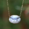 Oval Checkerboard Dendritic Opal Necklace