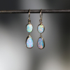 Double Asymmetrical Australian Opal Earrings