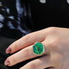 All Gold Emerald Fusion Ring