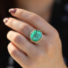 All Gold Emerald Fusion Ring