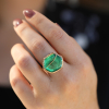 All Gold Emerald Fusion Ring