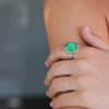 Vertical Emerald Slice Ring