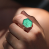 Vertical Emerald Slice Ring