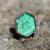 Vertical Emerald Slice Ring