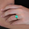 Rose Cut All Gold Emerald Ring with Diamonds