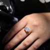 All Gold Mexican Fire Opal Prong Ring