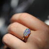 All Gold Mexican Fire Opal Prong Ring