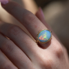 Mintabie Australian Opal Gold Ring