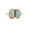 All Gold Double Asymmetrical Opalized Clam Shell Ring