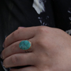 Hubei Turquoise Silver and Gold Ring