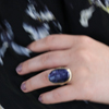 Vertical Rose Cut Iolite Ring