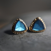 Rose Cut Labradorite Post Earrings