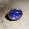 All Gold Tanzanite Oval /Ruffled Ring