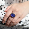 All Gold Tanzanite Oval /Ruffled Ring