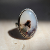 Moss Agate Silver and Gold Ring