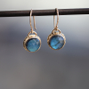 14k Gold Rose Cut Labradorite Earrings