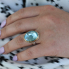 Vertical Inverted Aquamarine Ring