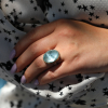 Vertical Inverted Aquamarine Ring