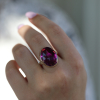 Vertical Oval Rose Cut Pink Tourmaline Ring